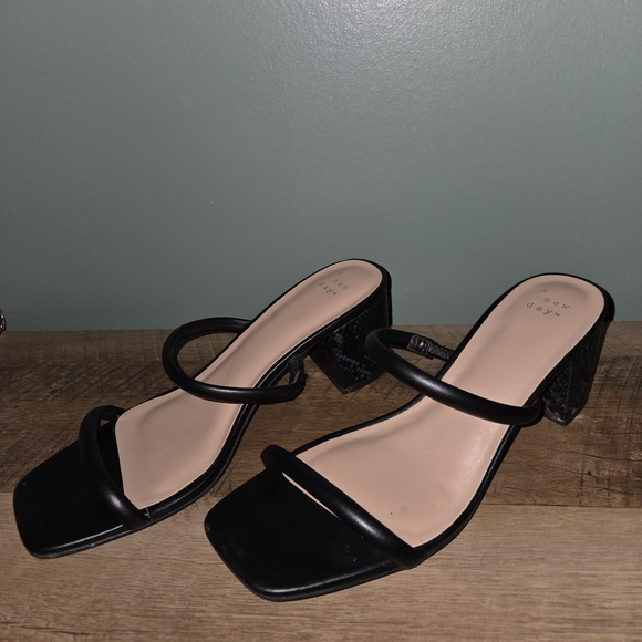 a new day Black Strappy Heels - Picture 1 of 5